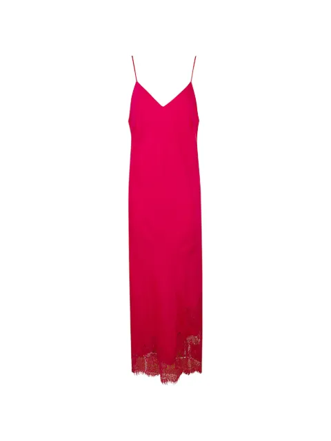 Gold Hawk lace-trim silk dress