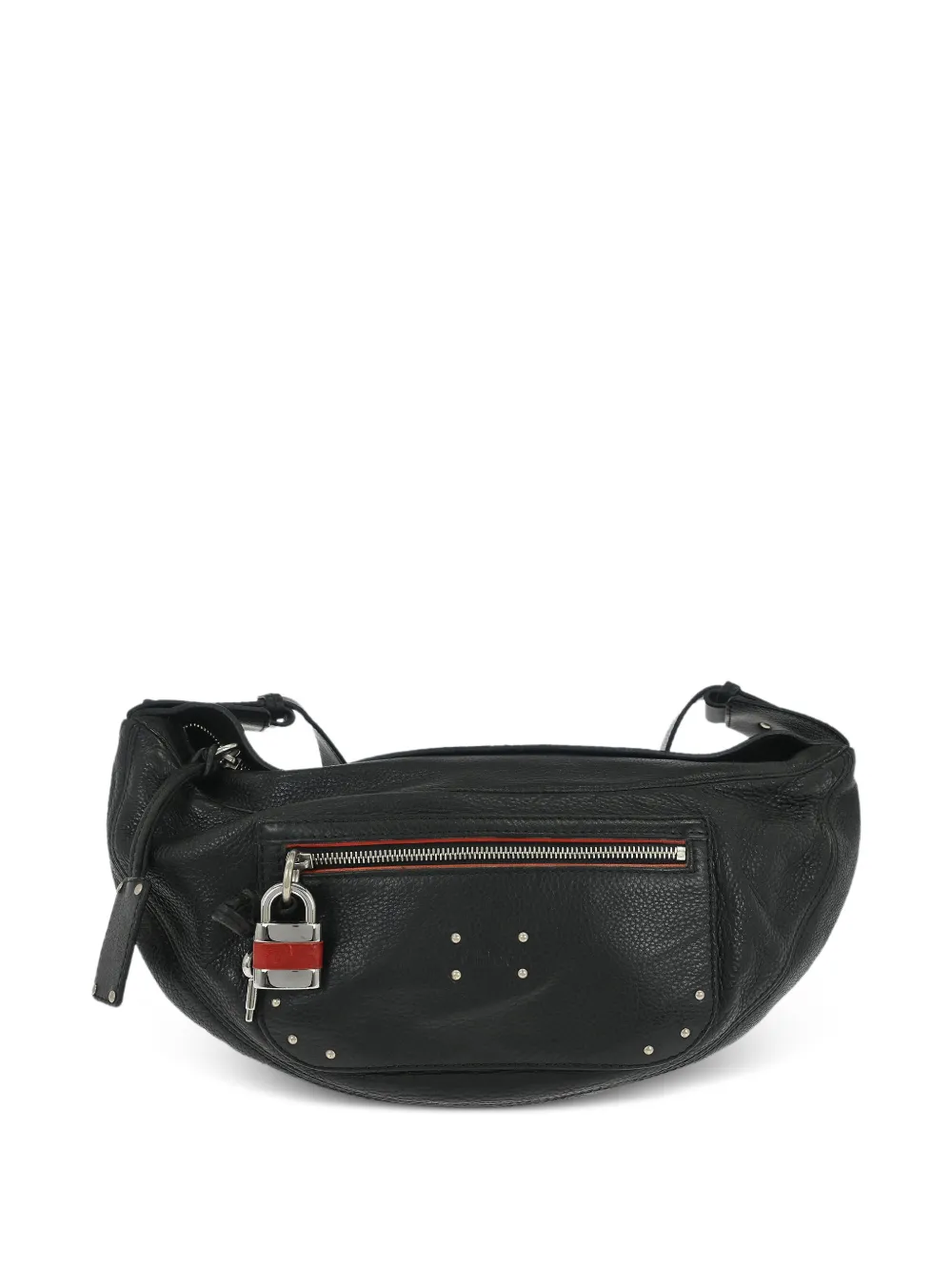 Chloé 2010 padlock leather shoulder bag - Schwarz