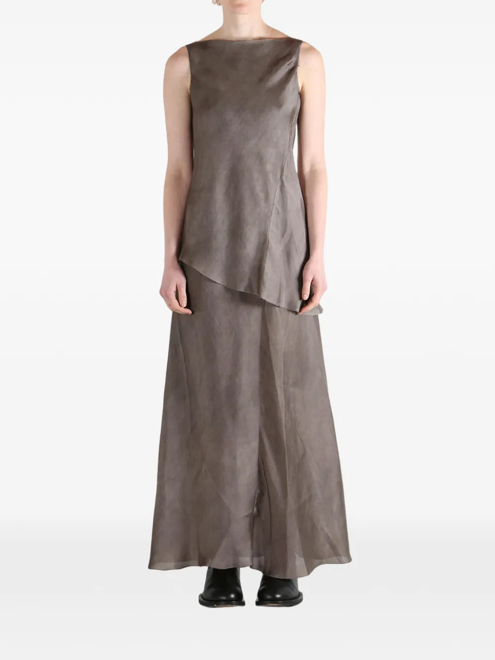  Cortana Constanza Double-layer Dress - Brown 