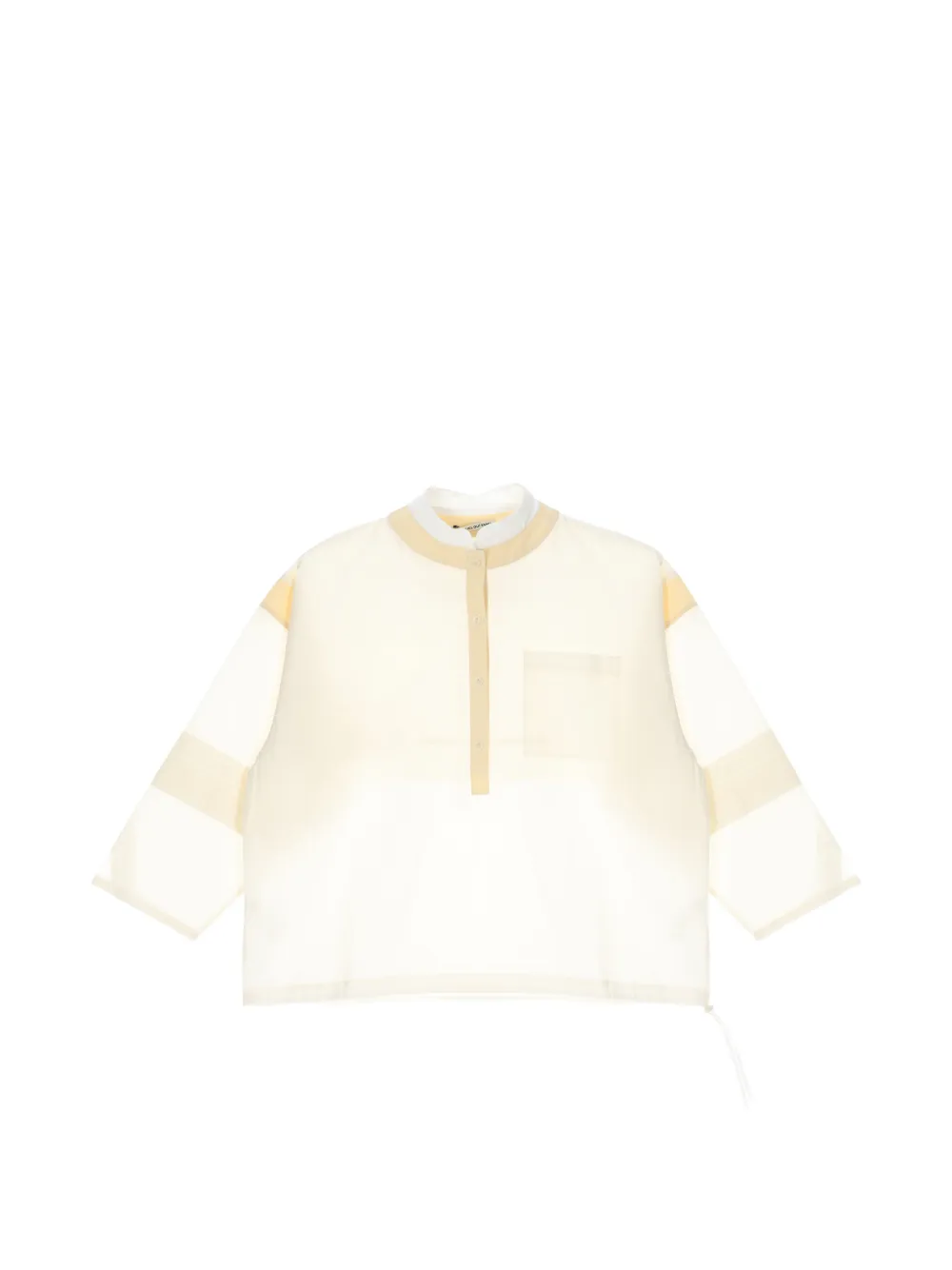 Samuel Gui Yang 拼接直筒罩衫 In White