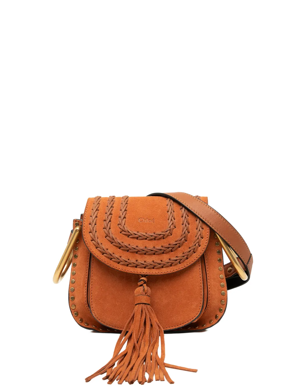 Chloé Pre-Owned 2016 Small Suede Braided Hudson crossbody bag - Marrone