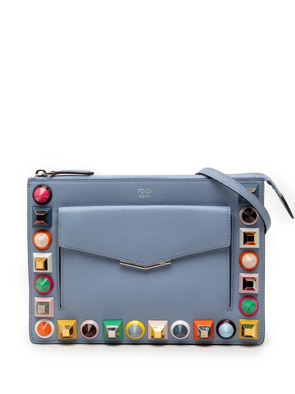 Fendi Pre-Owned 2010-2025 Mini 2Jours Studded Leather Vitello Dolce crossbody bag - Blu