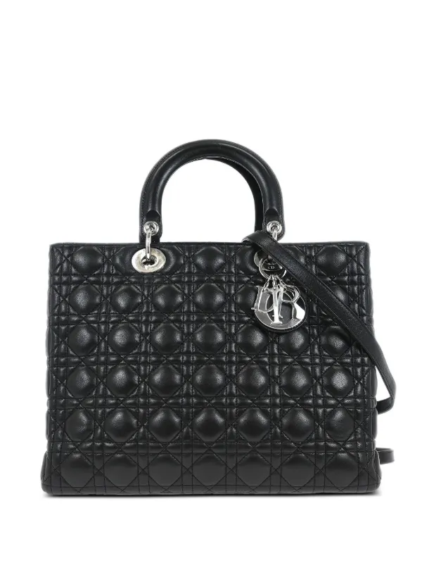 Dior Pre-owned 2010 Cannage 2way Tote Bag in Black