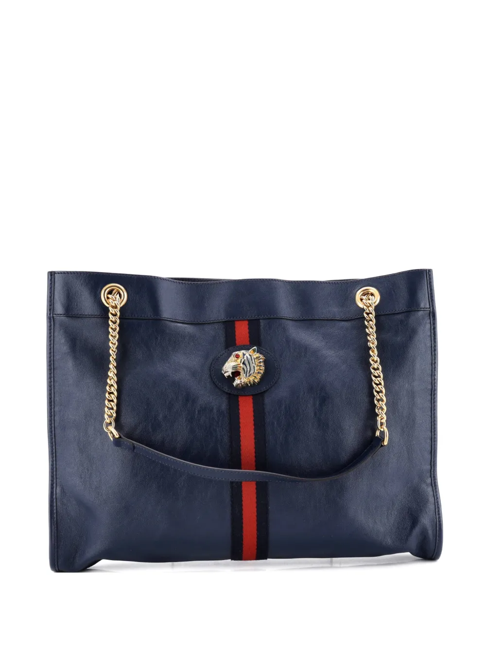 Gucci Pre-Owned Rajah Chain Leather Large tote bag - Blu