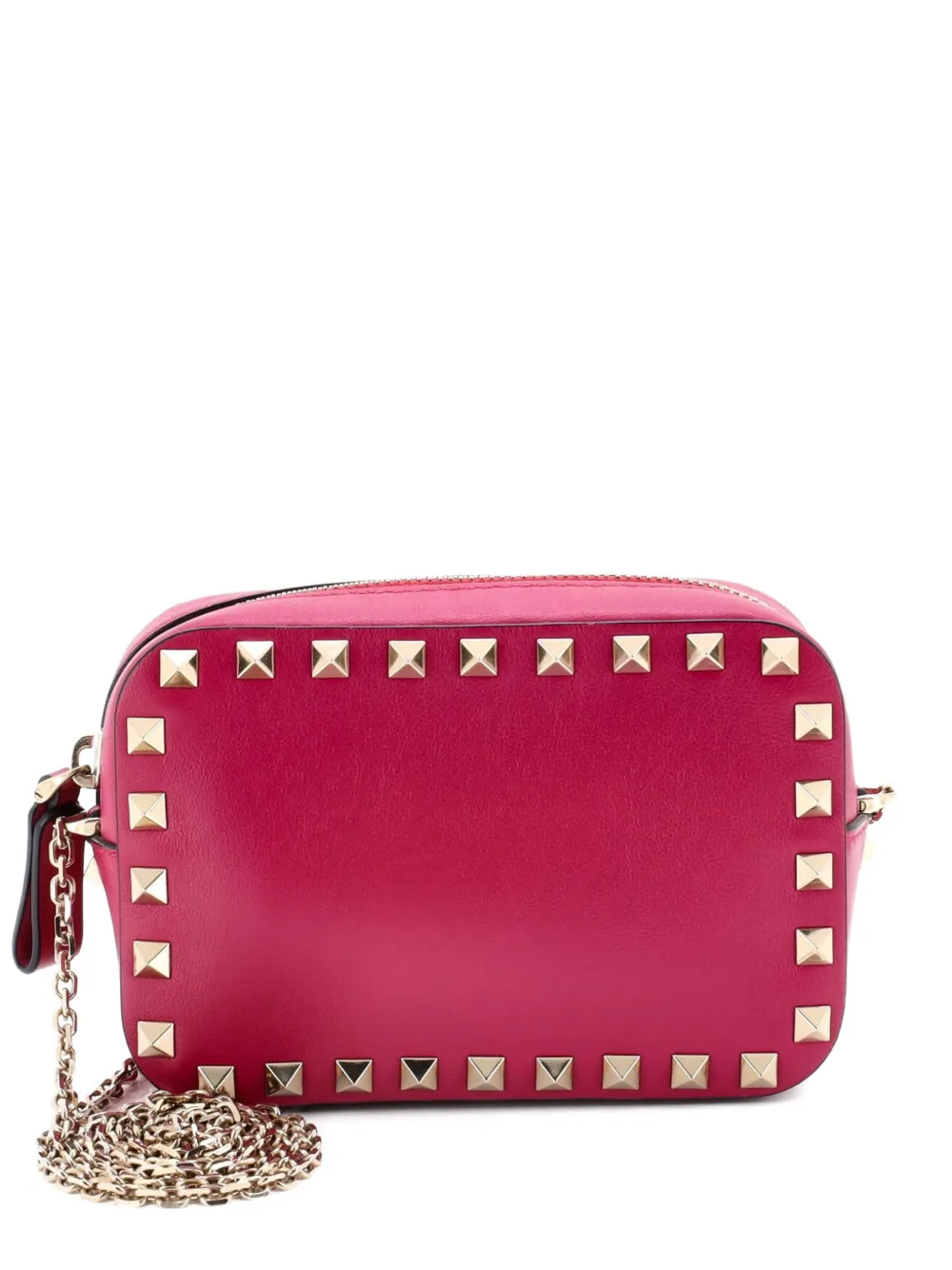 Valentino Garavani Pre-Owned Rockstud Chain Camera Leather Small crossbody bag - Rosa