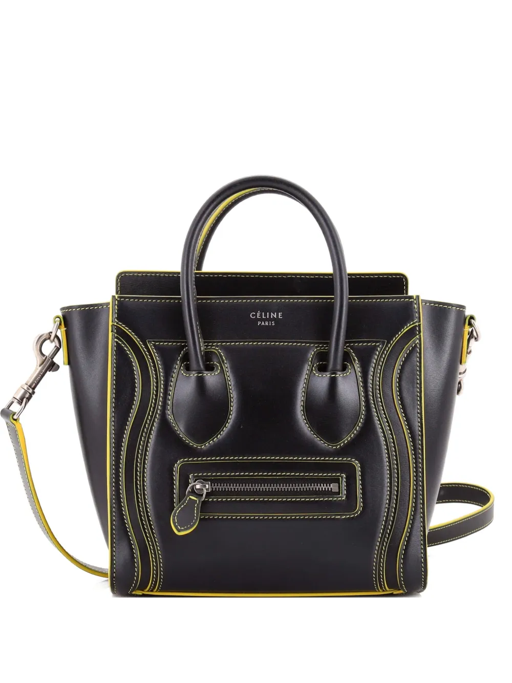 Celine Pre-Owned Luggage Bag Smooth Leather Nano crossbody bag - Nero