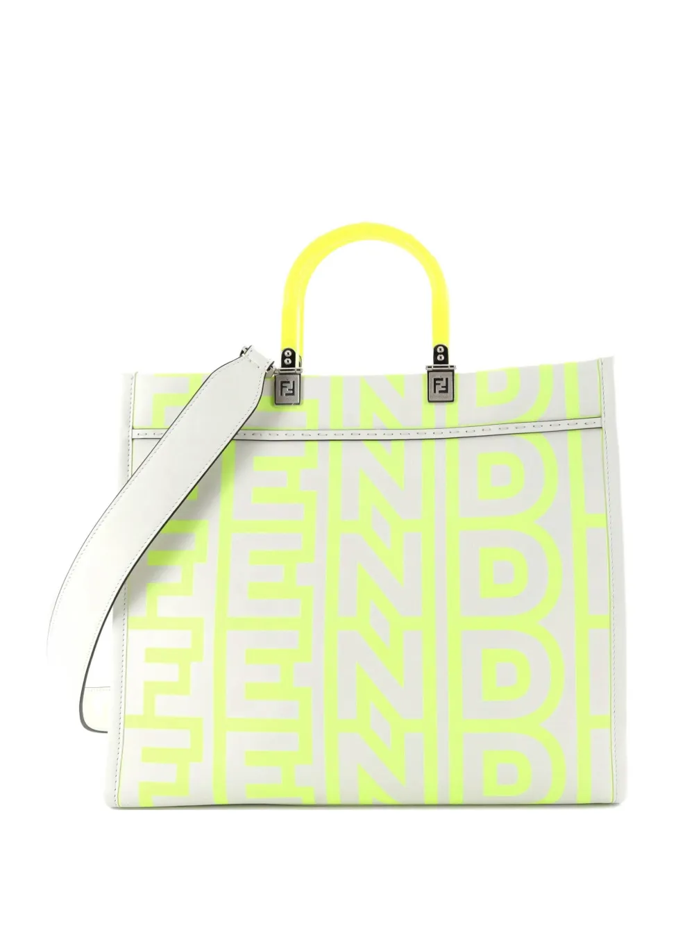 Fendi Pre-Owned x Marc Jacobs Sunshine Shopper Printed Leather Medium tote bag - Grigio