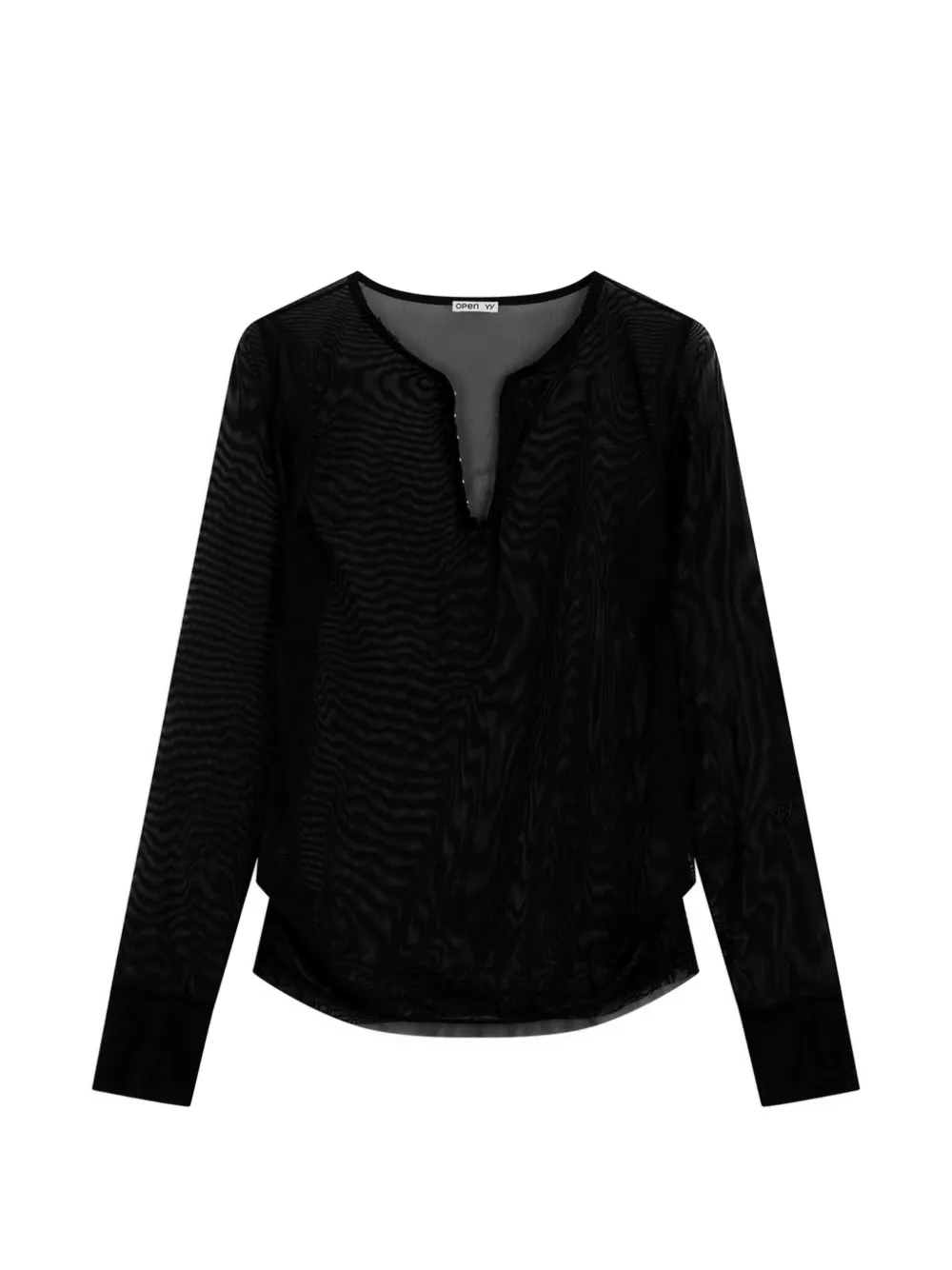Open YY henley top - Nero