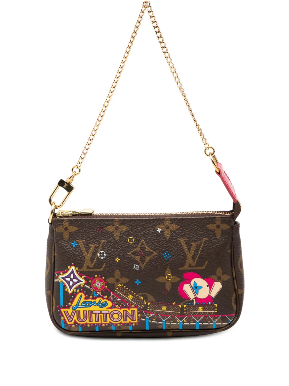 Louis Vuitton Pre-Owned 2020 Monogram Vivienne Christmas Roller Coaster Mini Pochette Accessoires handbag - Marrone