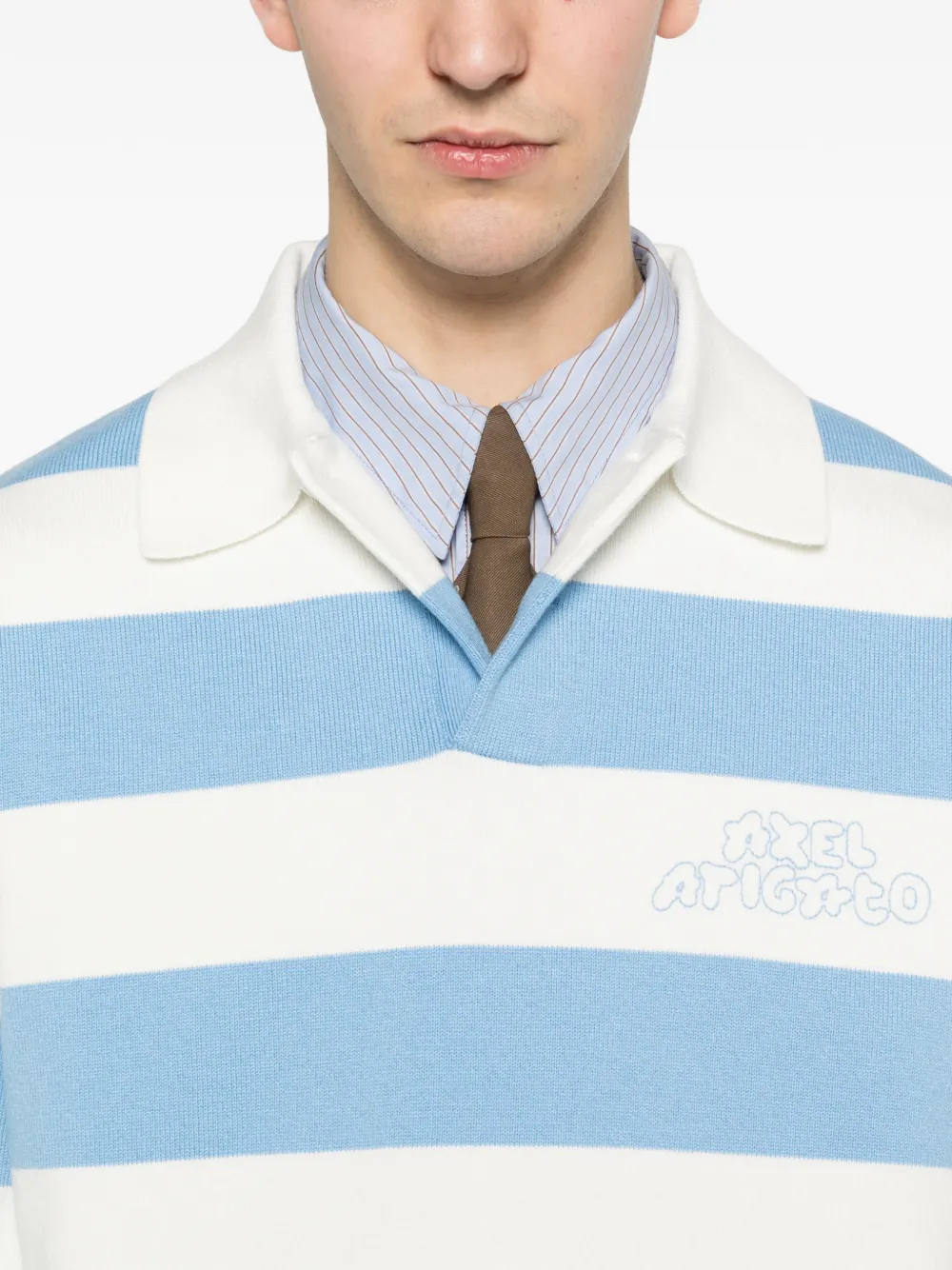 Axel Arigato Rey gestreepte polotrui met geborduurd logo Blauw
