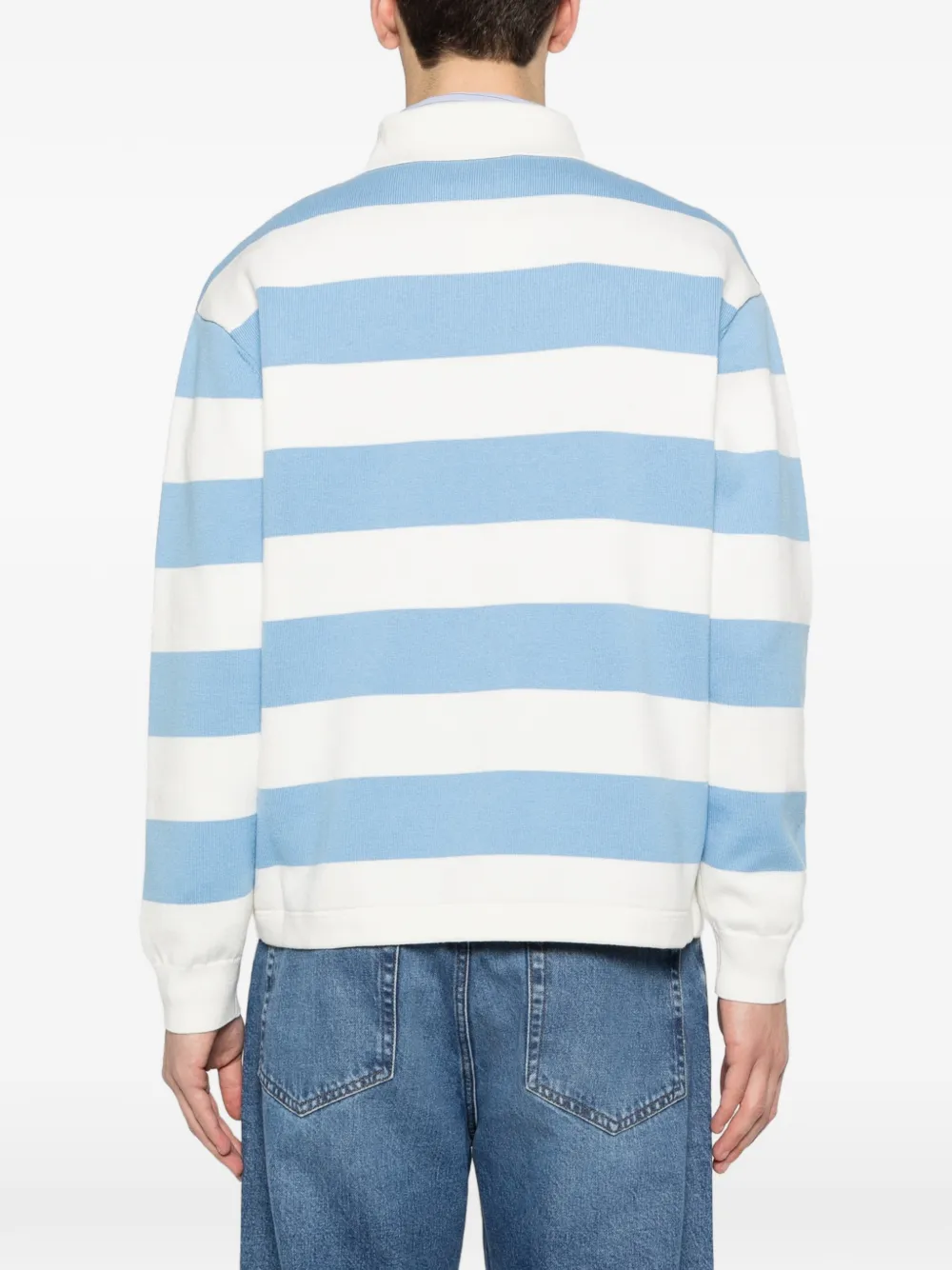 Axel Arigato Rey gestreepte polotrui met geborduurd logo Blauw