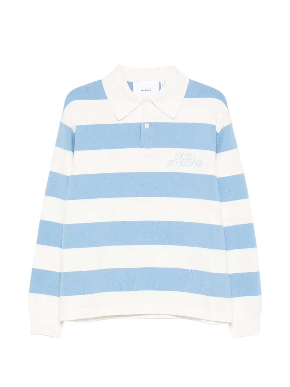 Axel Arigato Rey striped-pattern logo-embroidery polo sweater - Blu