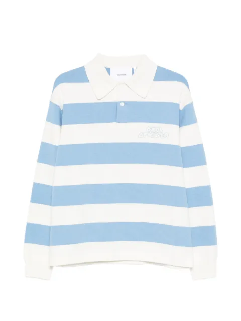 Axel Arigato Rey striped-pattern logo-embroidery polo sweater