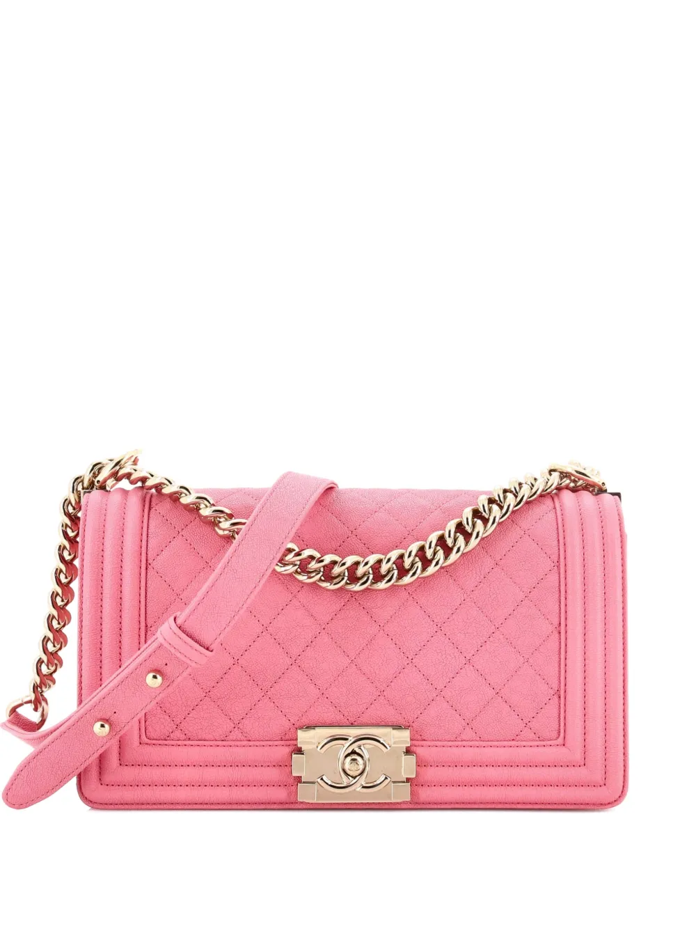 CHANEL Pre-Owned Boy Flap Bag Quilted Caviar Old Medium crossbody bag - Rosa