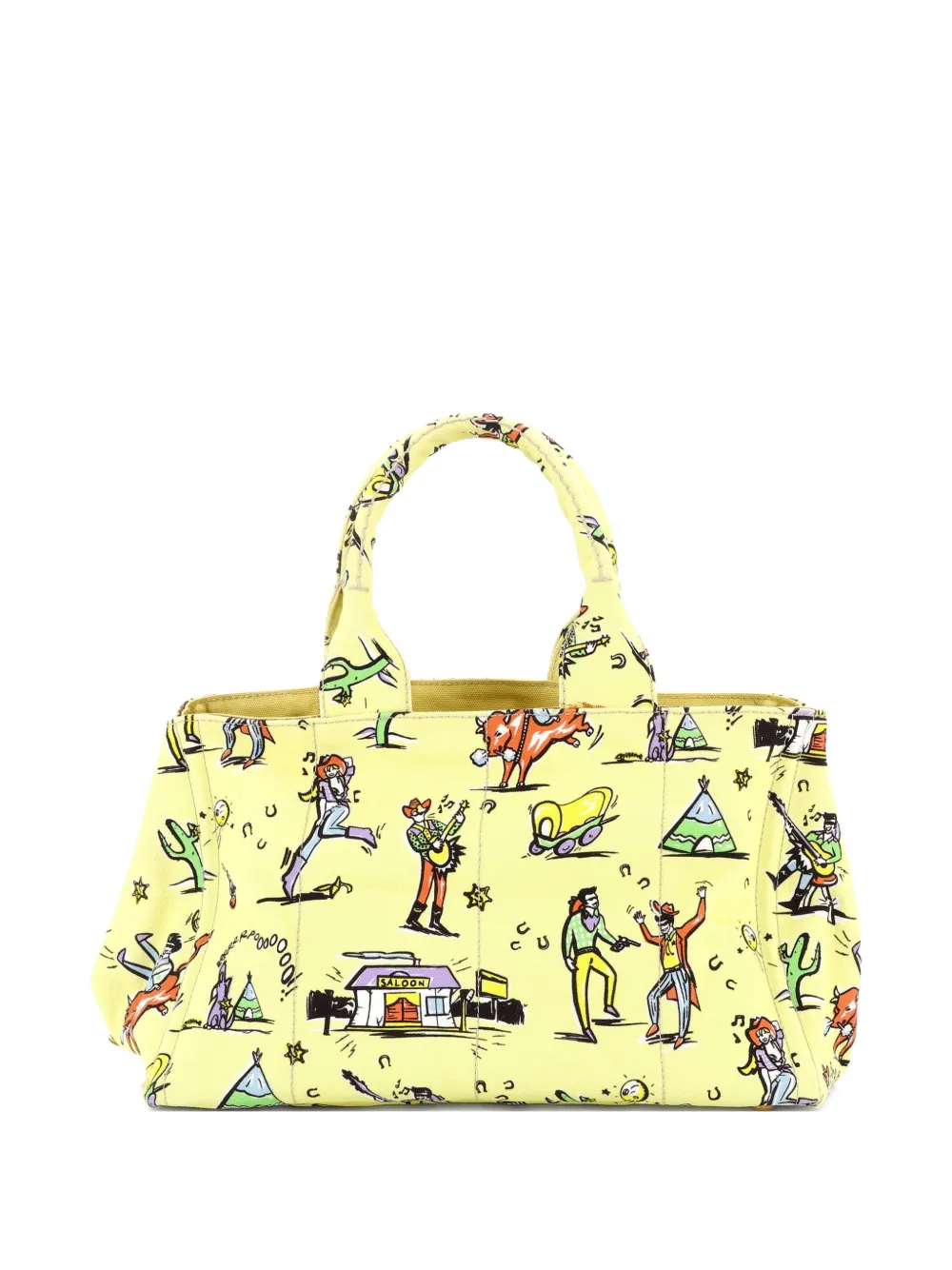 Prada Pre-Owned Canapa Printed Canvas Large tote bag - Multicolore