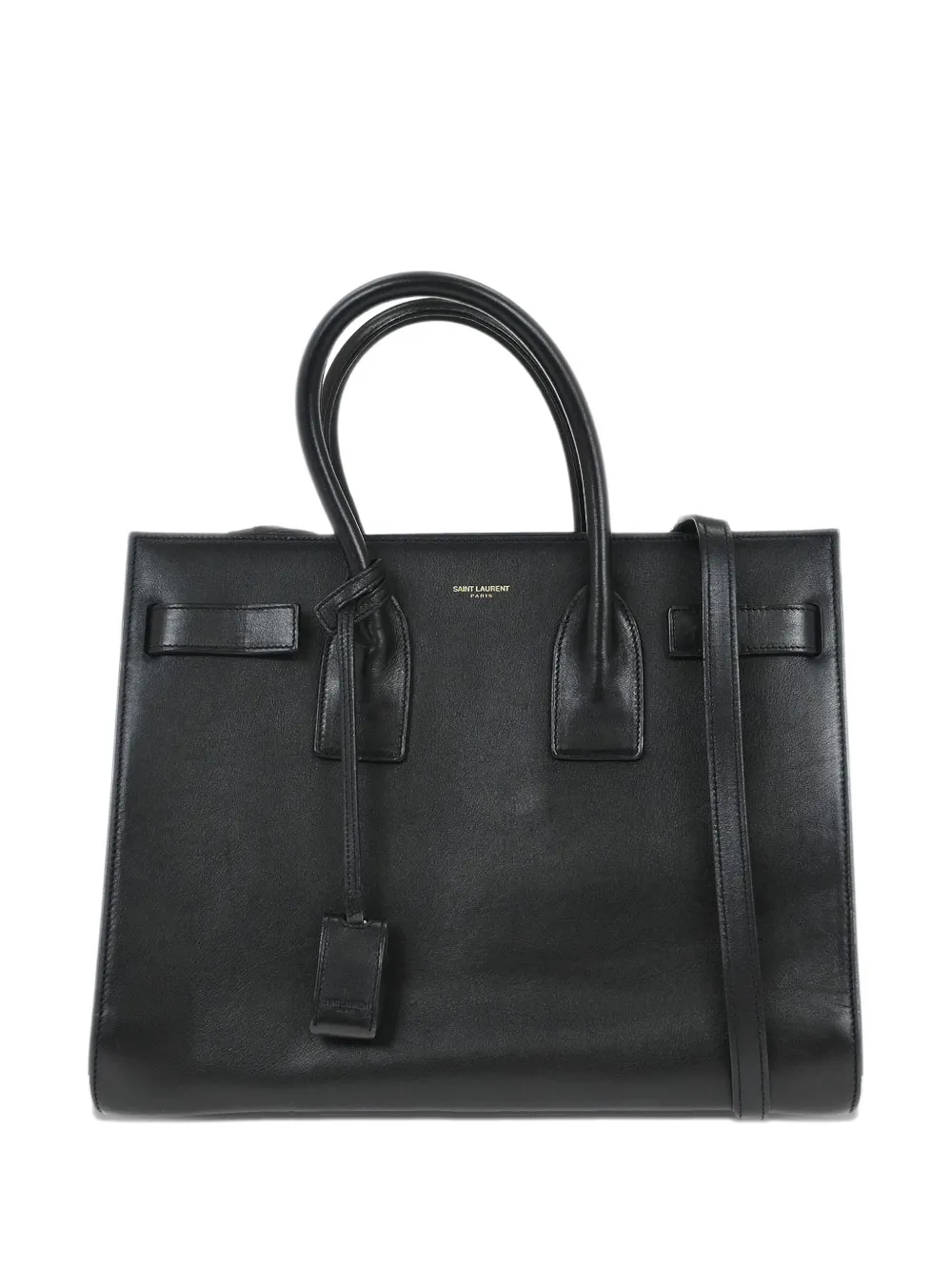 Saint Laurent Pre-Owned 2014 padlock leather tote bag - Nero