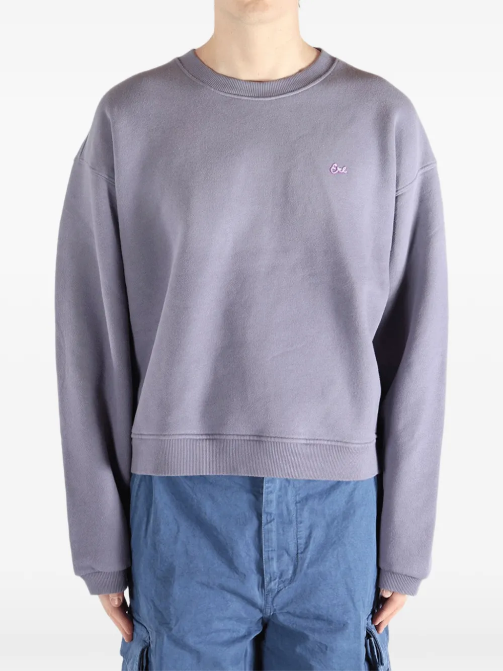  Erl Embroidered Sweatshirt - Purple 