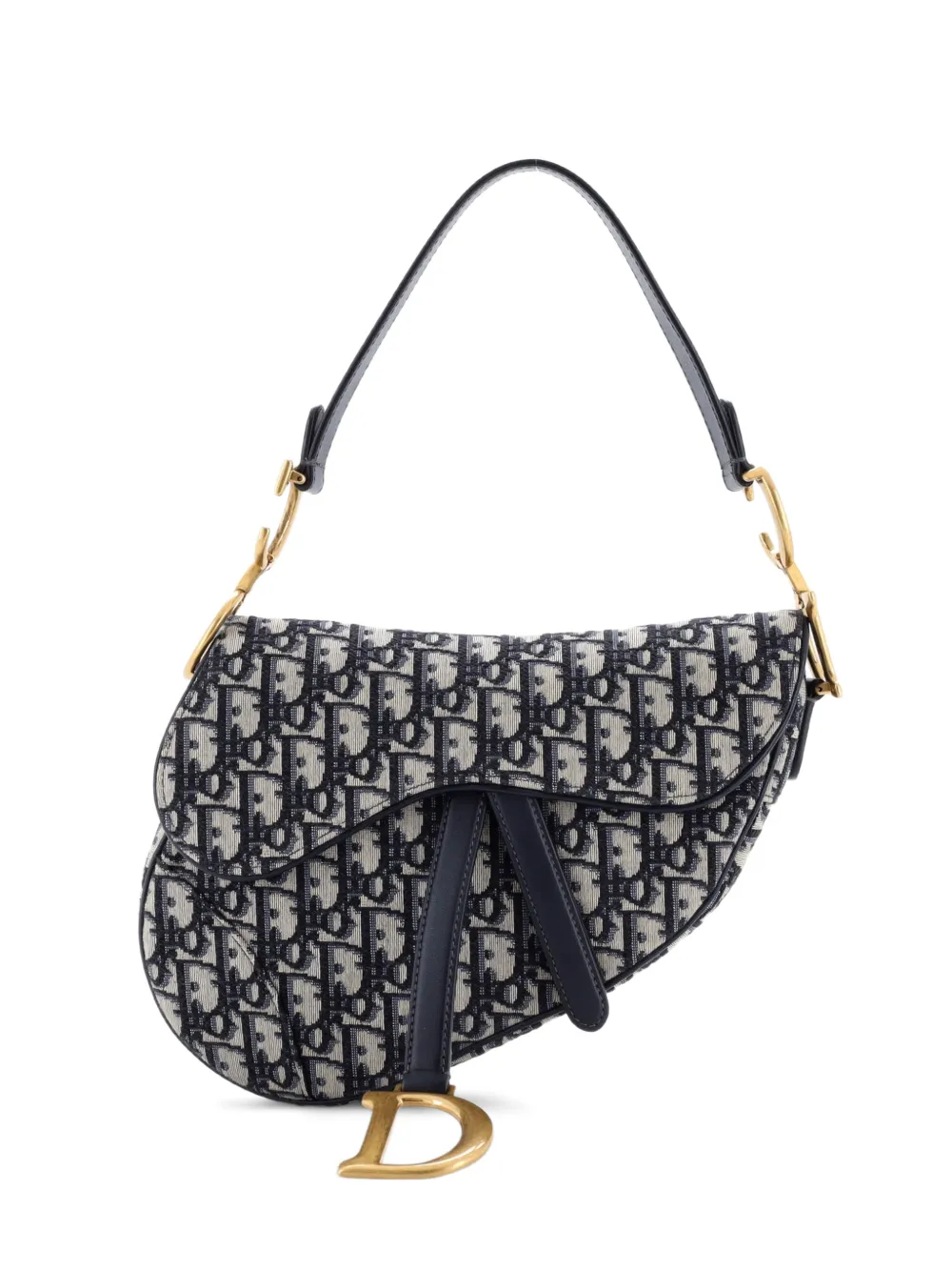 Christian Dior Pre-Owned Saddle Handbag Oblique Canvas Medium shoulder bag - Blu