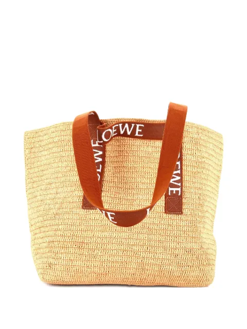 Loewe Pre-Owned Fold Logo Strap Raffia Large tote bag