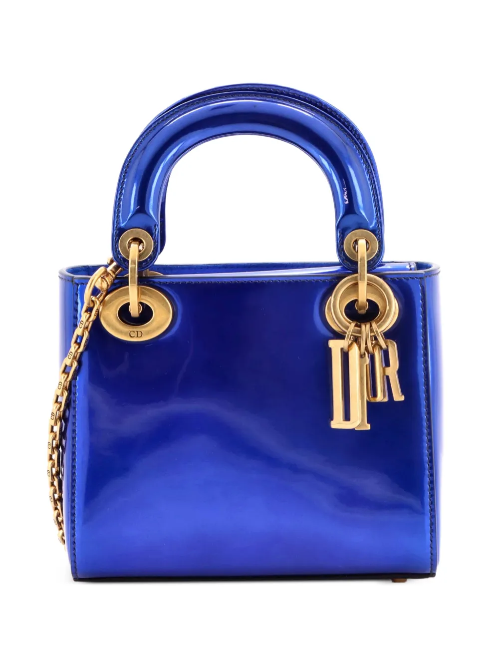 Christian Dior Pre-Owned Lady Dior Chain Bag Patent Mini shoulder bag - Blu