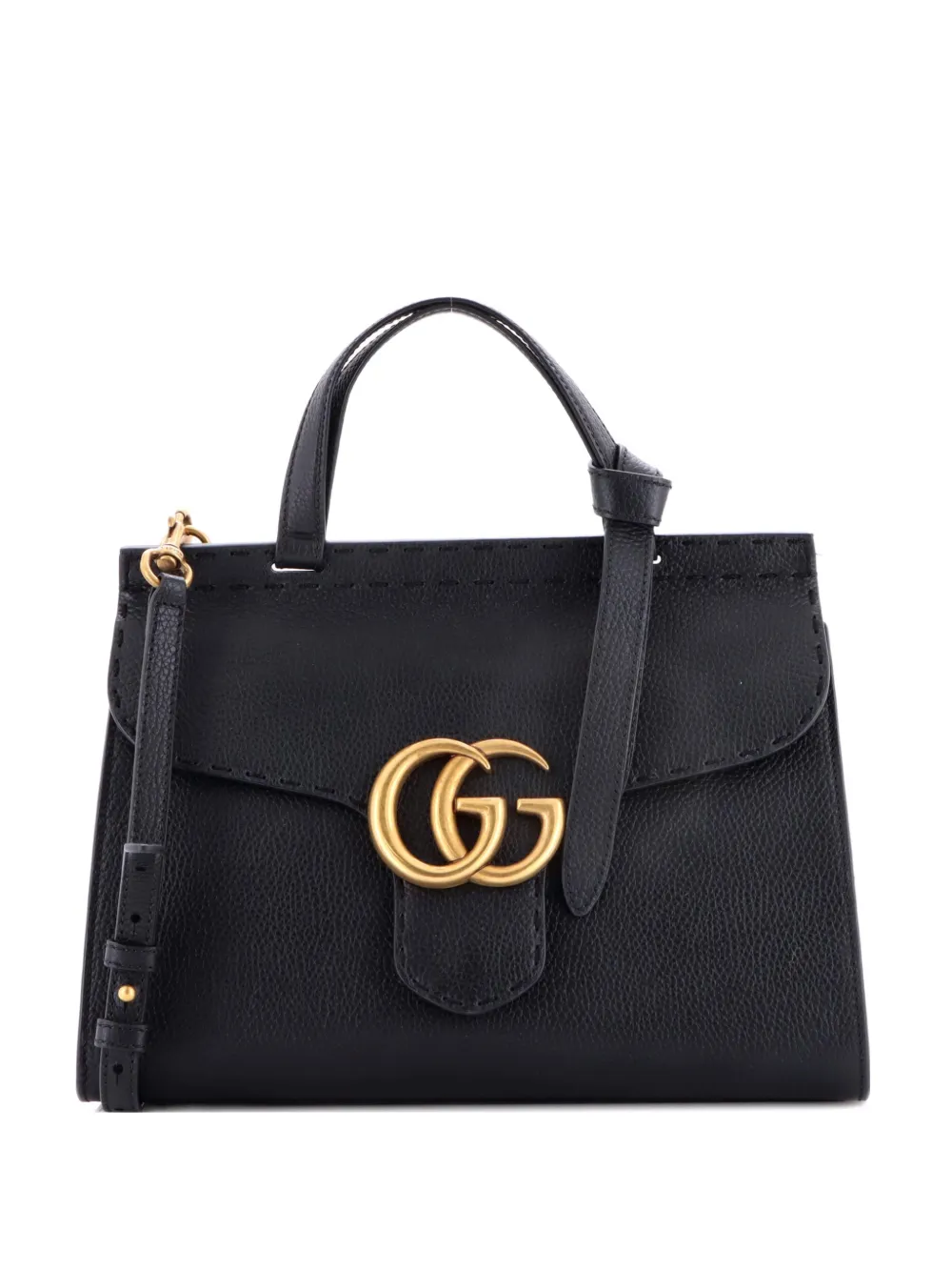 Gucci Pre-Owned GG Marmont Top Handle Bag Leather Small satchel - Nero