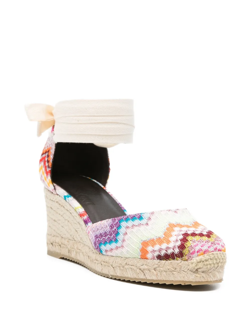  Missoni Chevron-pattern Tie Espadrilles - Orange 
