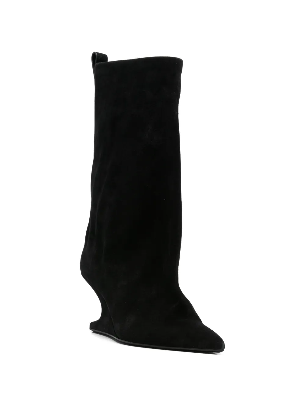 Rick Owens Cantilever 8 laarzen met puntige neus Zwart