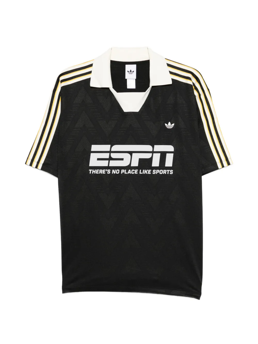 adidas striped collared T-shirt - Nero