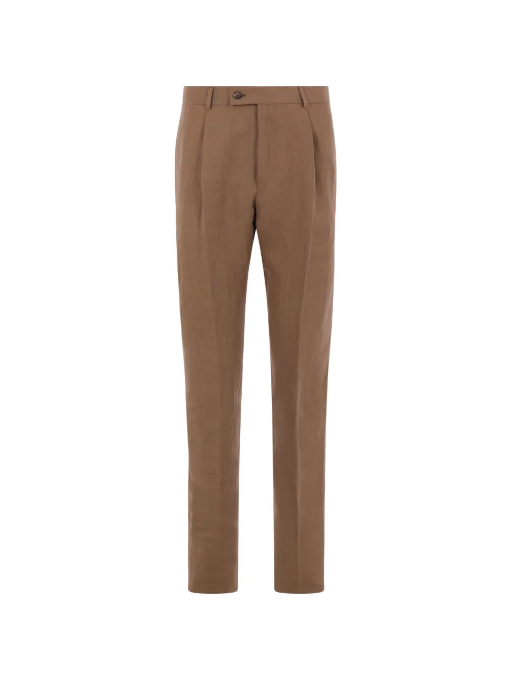 Caruso pleated linen tailored trousers - Marrone