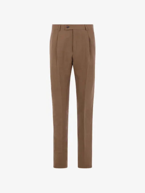 Caruso pleated linen tailored trousers