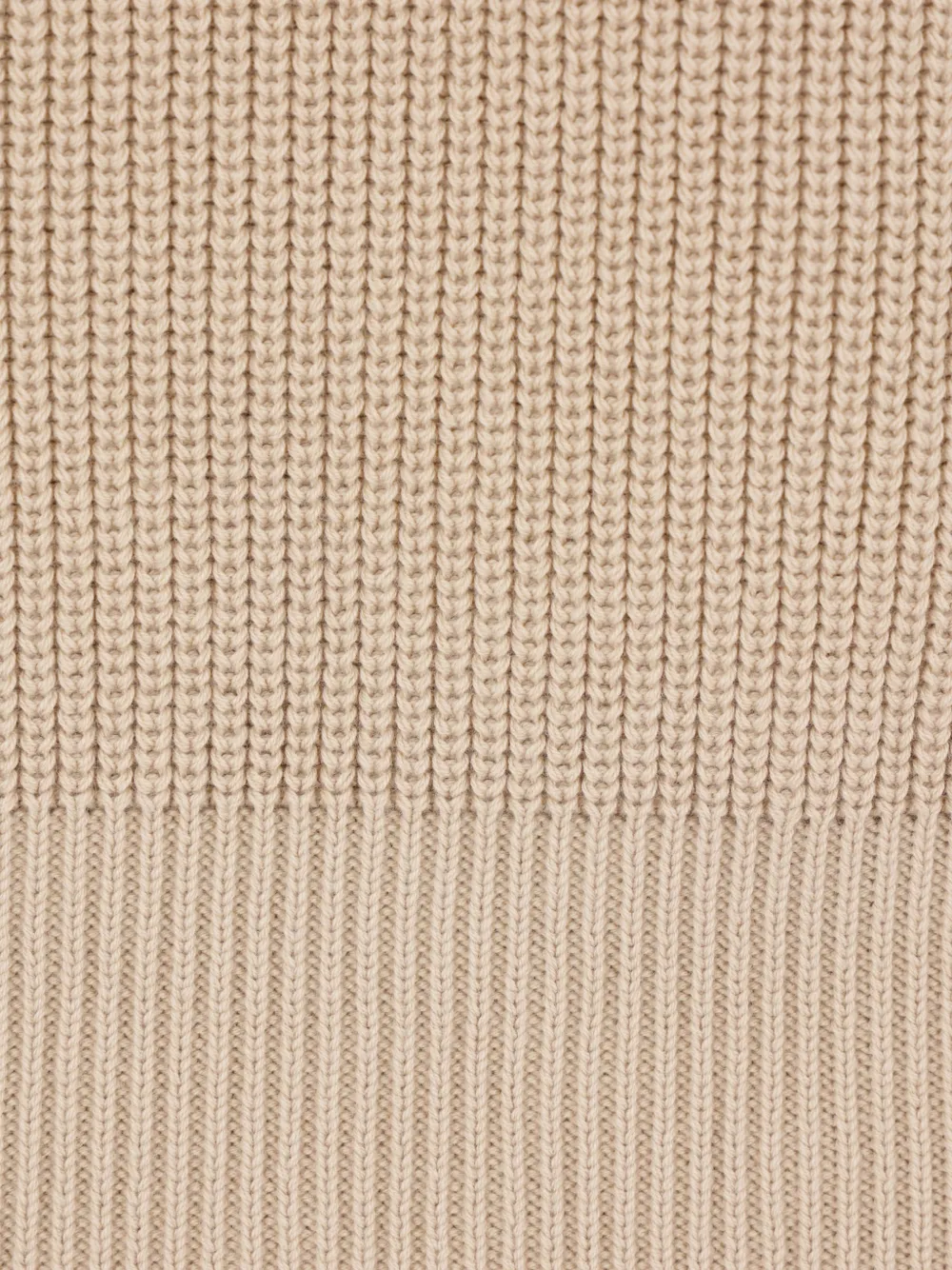 Lardini Geribbelde trui met halve rits Beige
