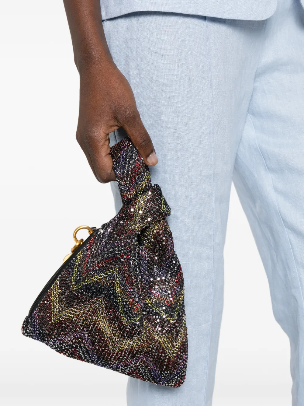  Missoni Chevron Metallic Tote Bag - Black 
