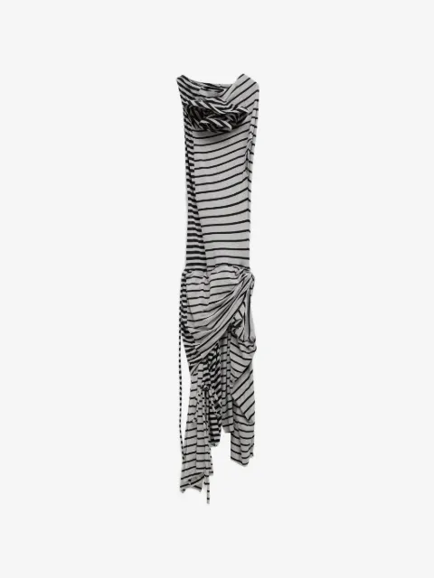 Vaquera vestido midi drapeado a rayas