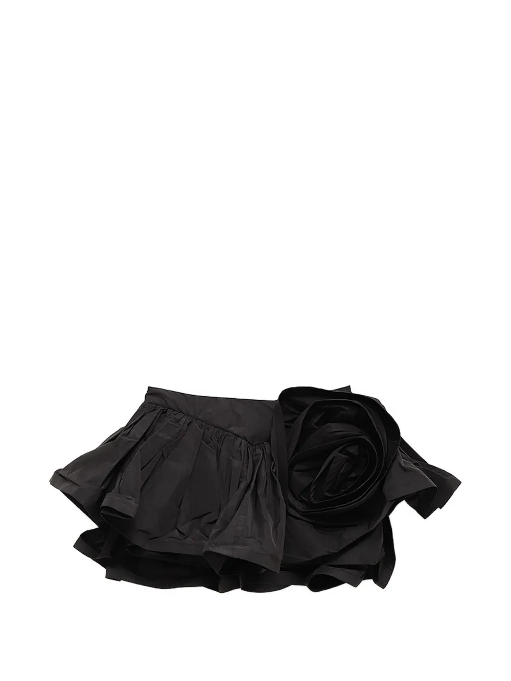 Vaquera floral-appliqué ruffled skirt - Nero