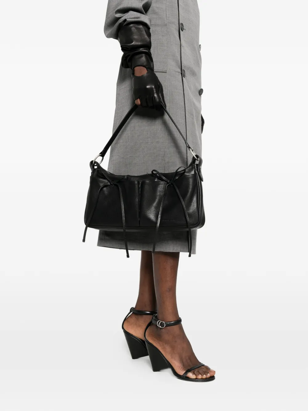 tie detail tote bag