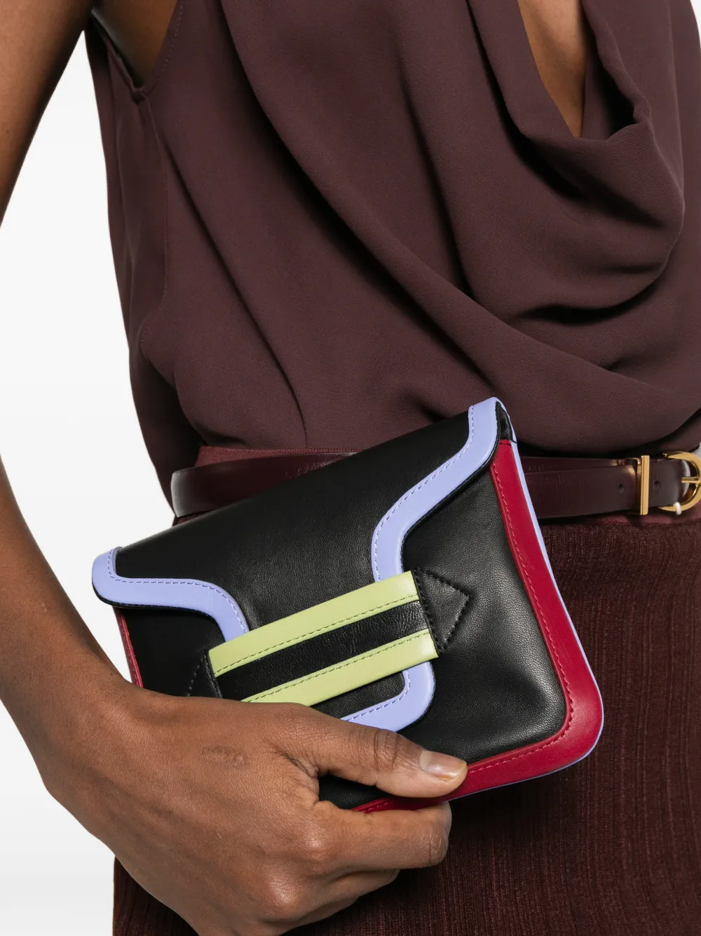  Pierre Hardy Colourblock Strap Clutch - Black 