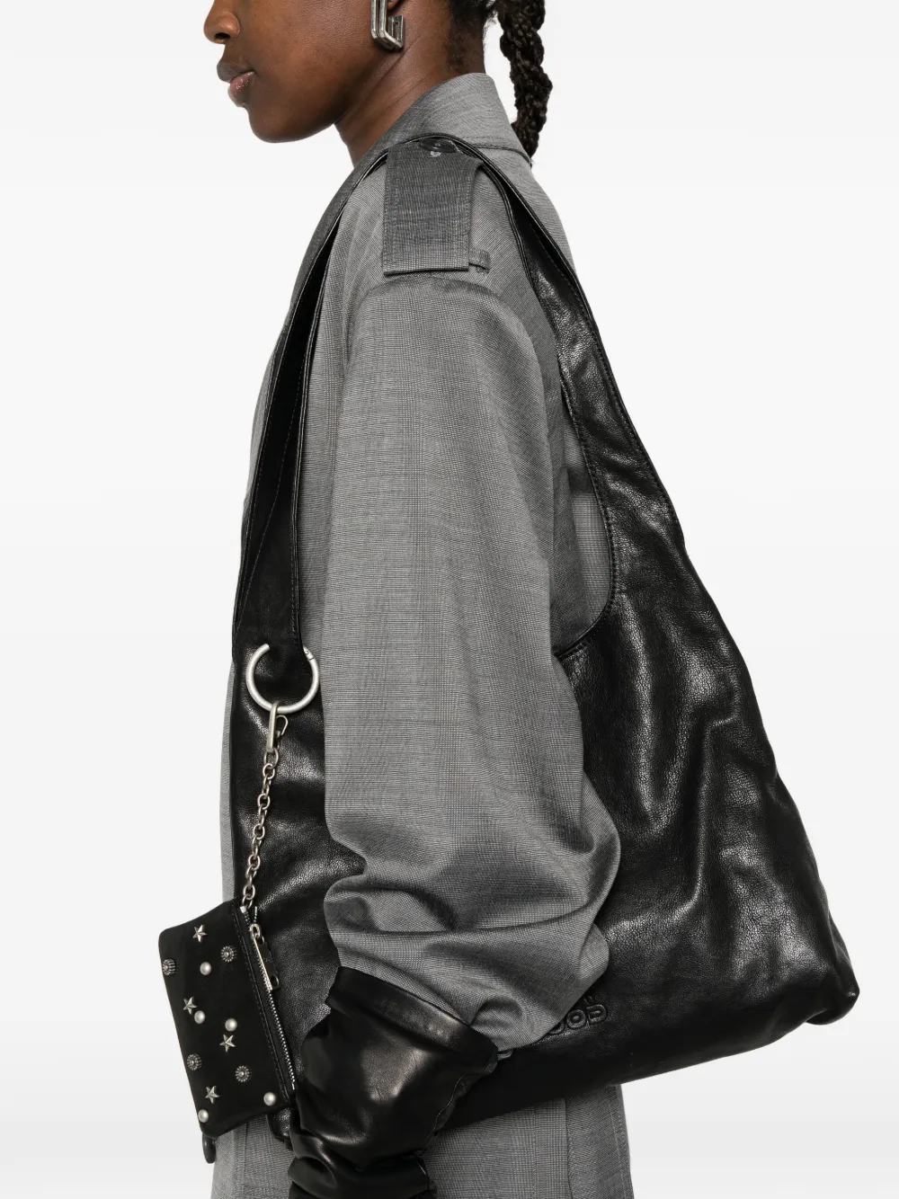  Marge Sherwood Washed Leather Shoulder Bag - Black 