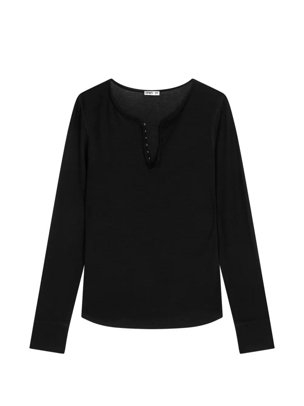 Open YY Top a maniche lunghe - Nero