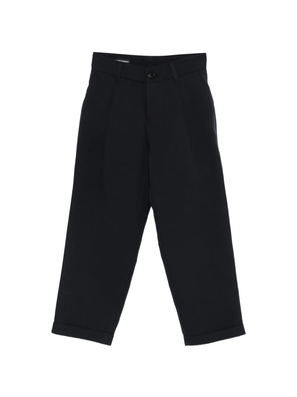 Emporio Armani Kids logo-embroidered trousers - Blu