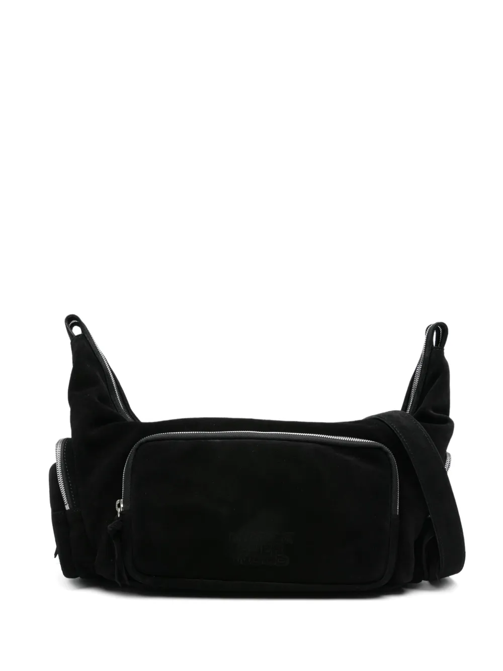 Marge Sherwood logo-embossed suede crossbody bag - Nero