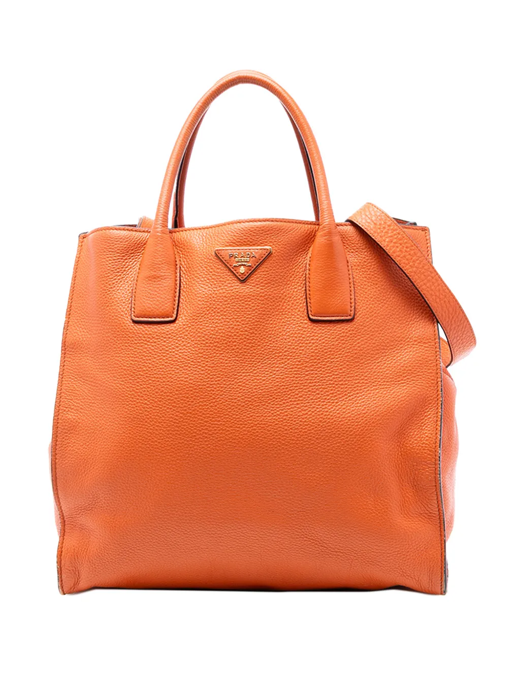Prada Pre-Owned 2010-2025 Vitello Daino Open Convertible Tote satchel - Arancione