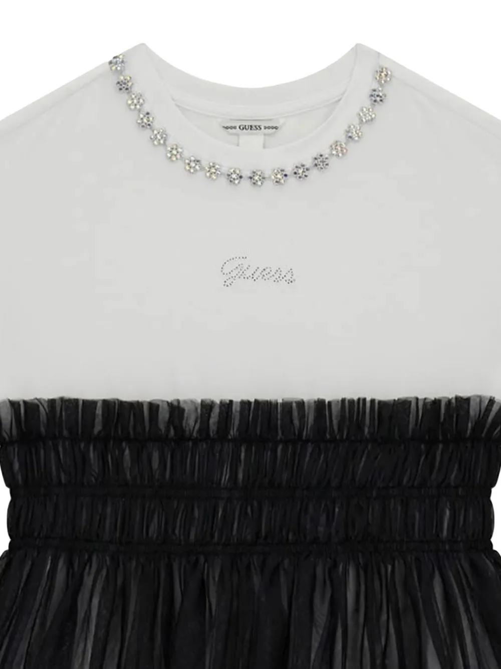 Rhinestone-Embellished Tulle Dress