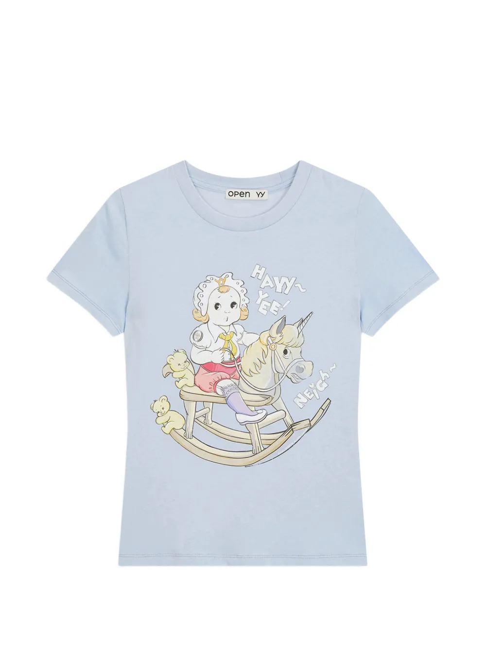 Open YY T-shirt con stampa - Blu