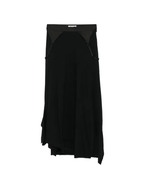 Undercover Strap Asymmetric Skirt | Black | FARFETCH