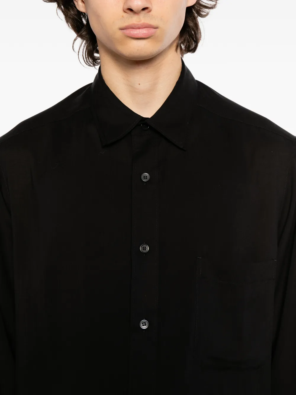 Yohji Yamamoto Overhemd met lange mouwen Zwart