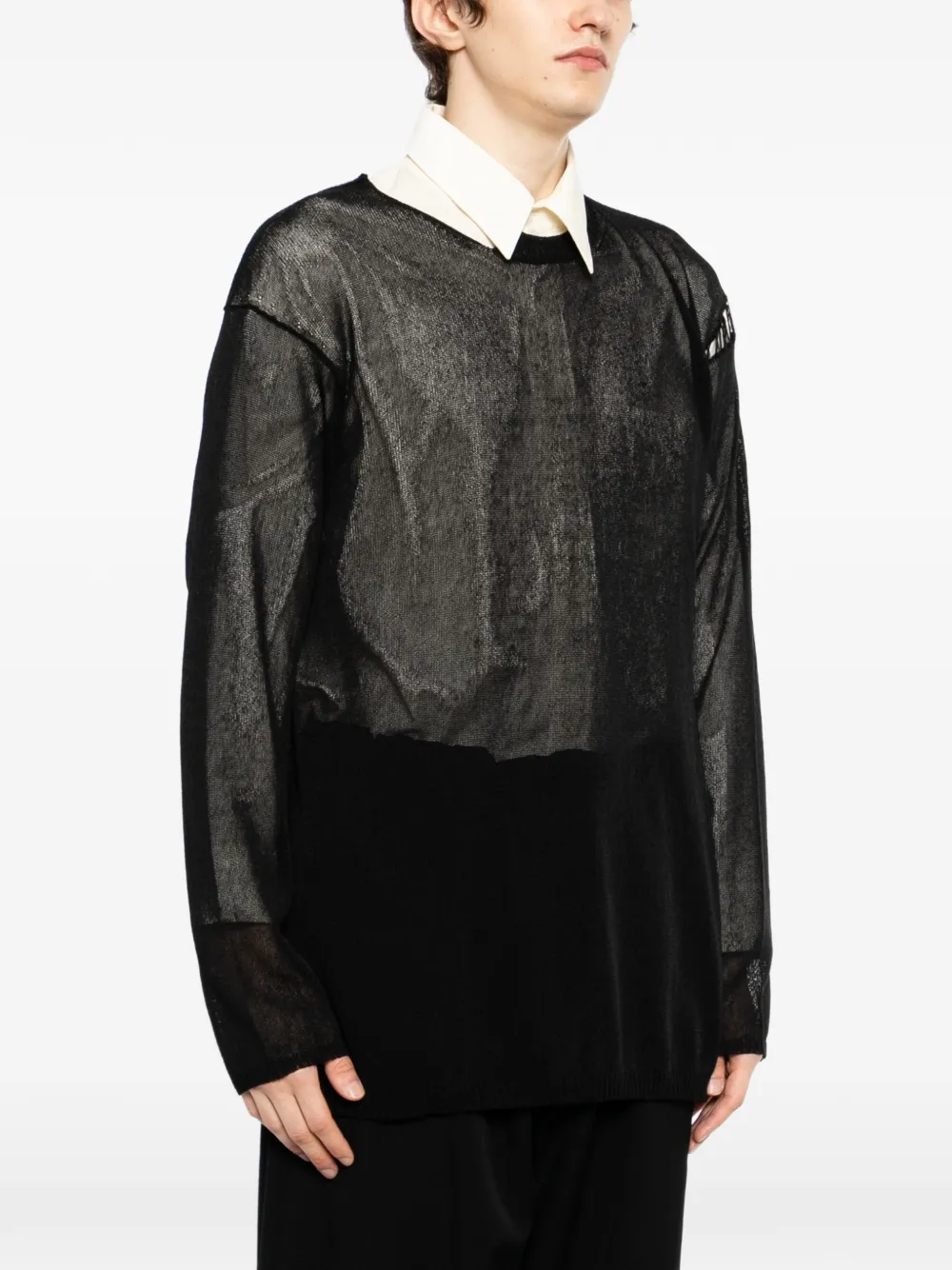 Yohji Yamamoto Mesh T-shirt Zwart
