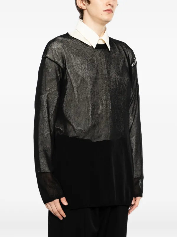 Yohji Yamamotoメッシュシャツ Yohji Yamamoto メッシュ Tシャツ | ブラック | FARFETCH JP