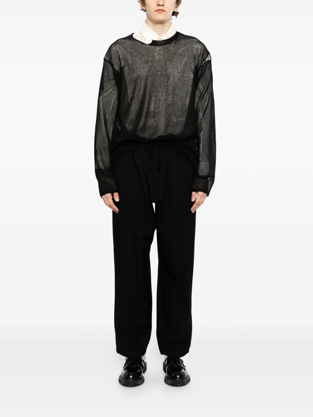 Yohji Yamamoto Mesh T-shirt Zwart