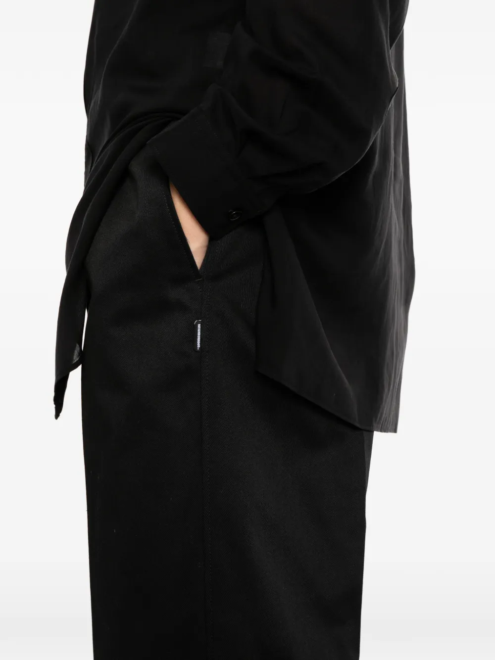 Yohji Yamamoto x Neighborhood broek met gesmockt werk Zwart