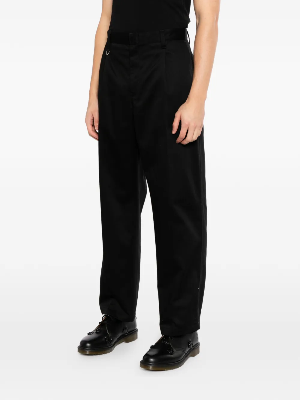 Yohji Yamamoto x Neighborhood broek met gesmockt werk Zwart